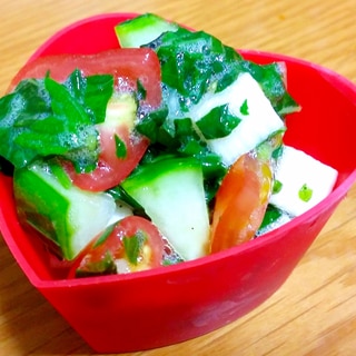 ネバネバ野菜ときゅうり・トマトのサラダ♪
